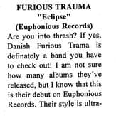 Debut Thrash: Furious Trauma's "Eclipse" on Euphonious Records