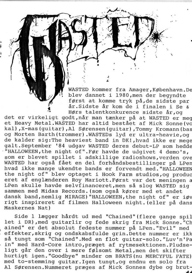 The Rise of WASTED: Denmark's Heaviest Metal Band