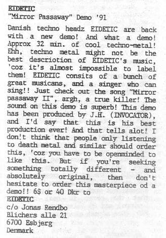 EIDEMIC's Genre-Defying 'Mirror Passaway' Demo '91