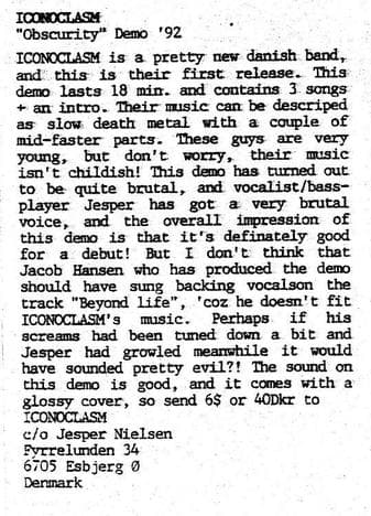 Obscurity Unleashed: Iconoclasm's Brutal Debut Demo