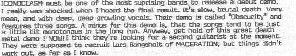 Iconoclasm Unleashes 'Obscurity': A Surprise Debut in Brutal Death Metal