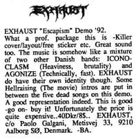 EXHAUST 'Escapism' Demo '92: A Danish Metal Fusion