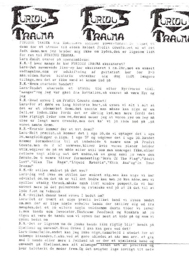 Evolution of FURIOUS TRAUMA: A Power Metal Journey from Copenhagen