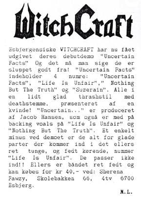 Debut Demo Review: "Uncertain Facts" by WitchCraft