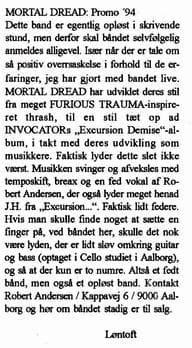 Mortal Dread's Surprising Evolution: A 1994 Demo Review