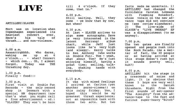 Thrash Chronicles: Slayer's Day in Copenhagen