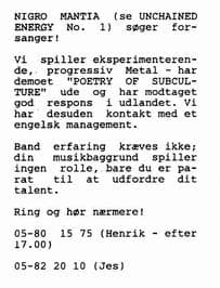 Seeking Lead Singer for Experimental Progressive Metal Band