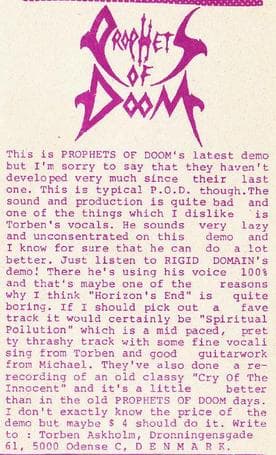 Critique of Prophets of Doom's Latest Demo