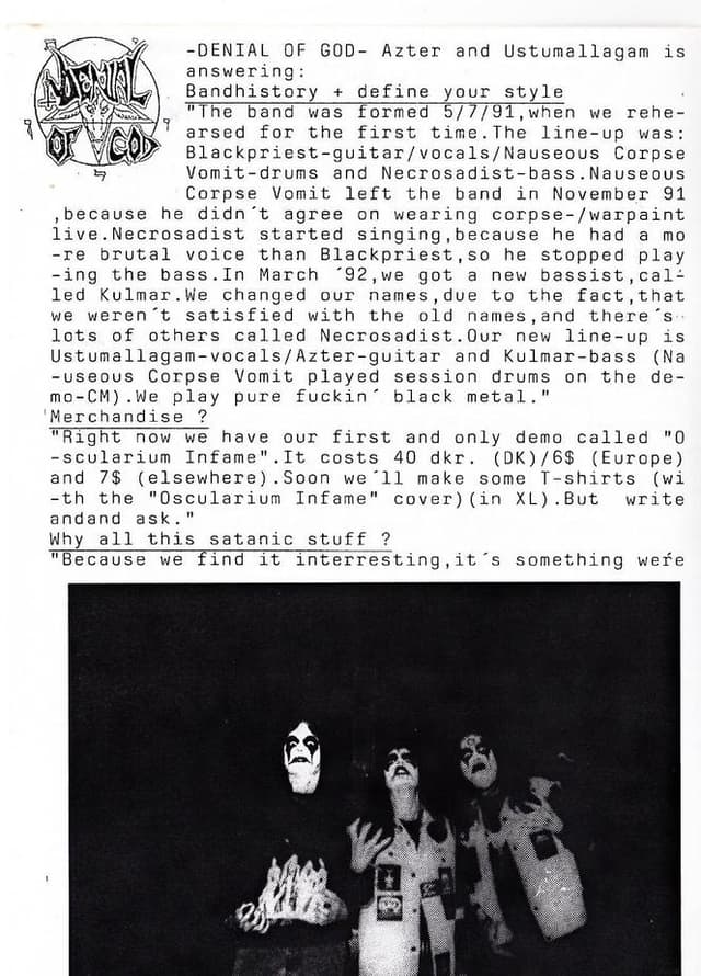 Origins of Denial of God: Black Metal Beginnings