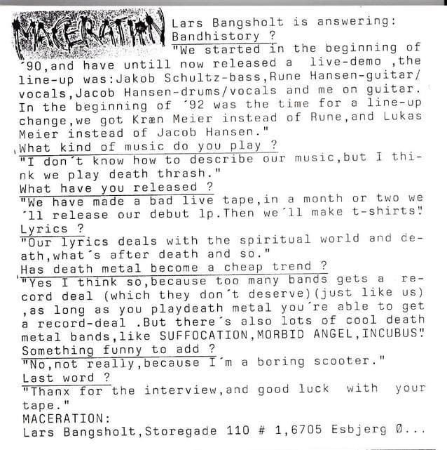 Chronicles of a Death Thrash Band: An Interview with Lars Bangsholt