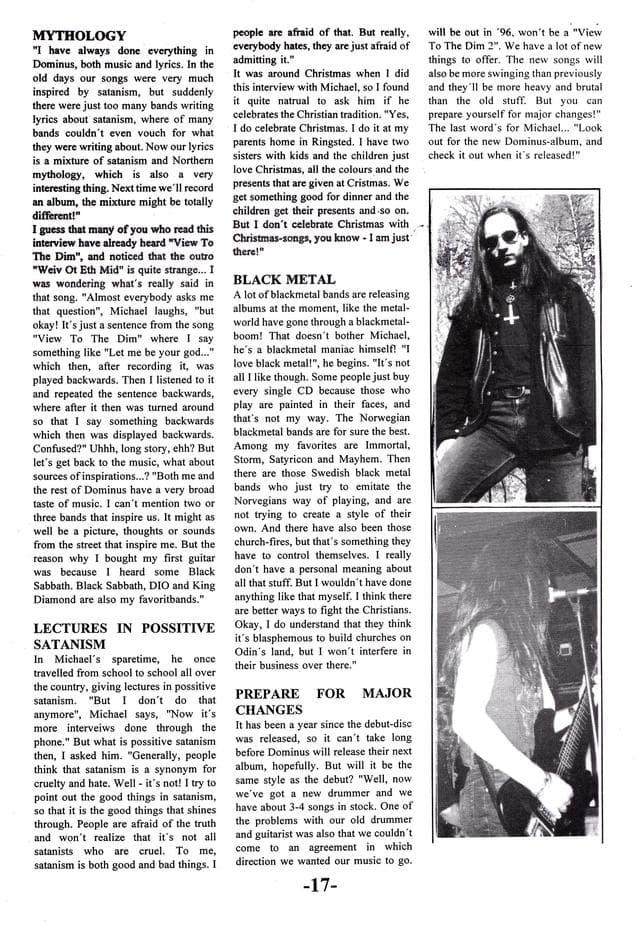 From Satanism to Northern Myths: The Evolution of Dominus