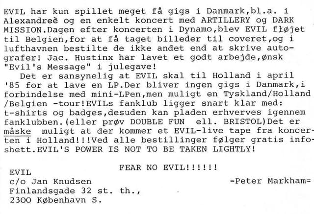 Anticipation Builds for EVIL's Upcoming European Tour and Release