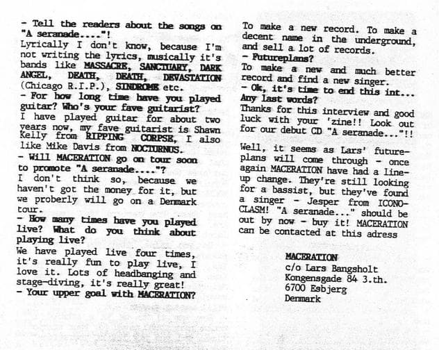 Inside the World of MACERATION: Inspirations, Aspirations, and Touring Plans