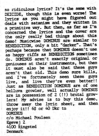 Dominus Demo Review: Raw Talent and Darker Riffs