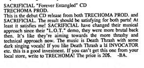 Unleashing Death Thrash: Sacrificial's Evolution in 'Forever Entangled'