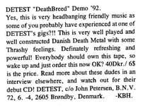 Death Metal Enthusiasm: DETEST's 'DeathBreed' Demo '92