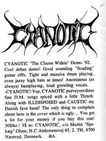 CYANOTIC 'The Chasm Within' Demo '92: A Promising Debut