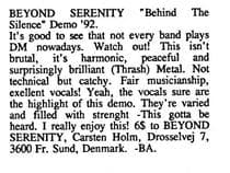 Harmonic Thrash Brilliance: Beyond Serenity's 'Behind The Silence' Demo '92