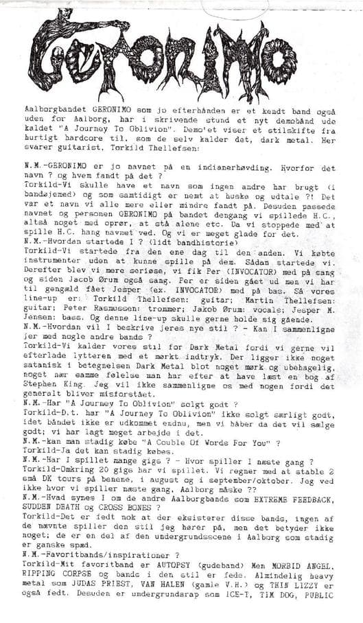 Geronimo: A Journey from Hardcore to Dark Metal