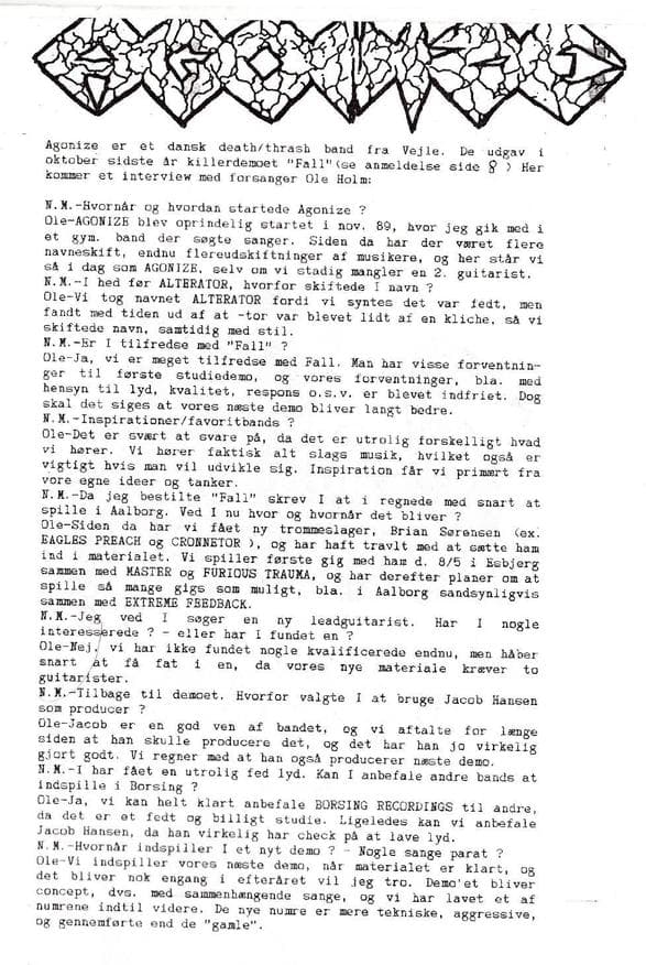 Interview with Ole Holm of Danish Death/Thrash Band Agonize