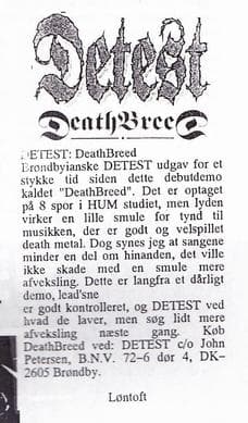 Debut Demo Review: DeathBreed by DETEST