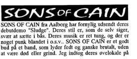 Debut Demo "Sludge" by SONS OF CAIN: A Unique Blend of Heavy and Punk Sounds from Aalborg