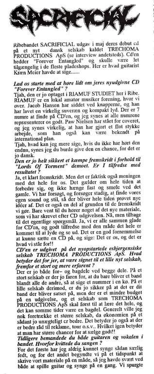 Debut Album 'Forever Entangled' by Sacrificial: A New Chapter in Danish Metal