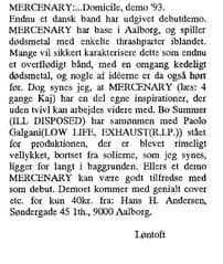 Danish Metal Debut: Exploring Mercenary's '93 Demo