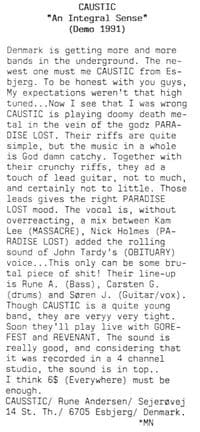 Emerging Doom: Caustic's Danish Death Metal Debut