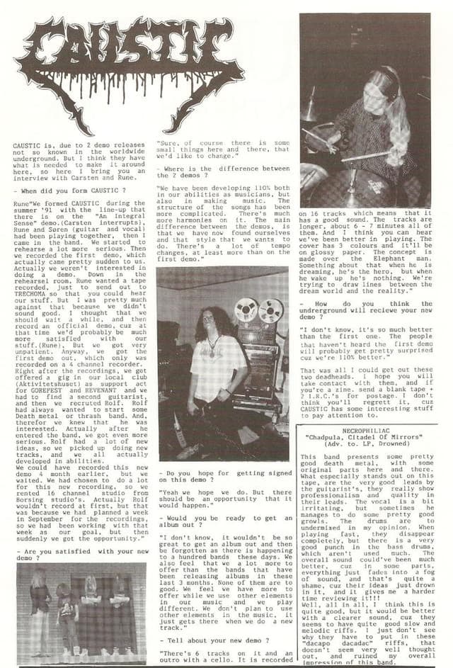 Interview with CAUSTIC: Exploring Their Journey and Early Demos