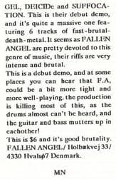 Debut Death Metal Demo by FALLEN ANGEL